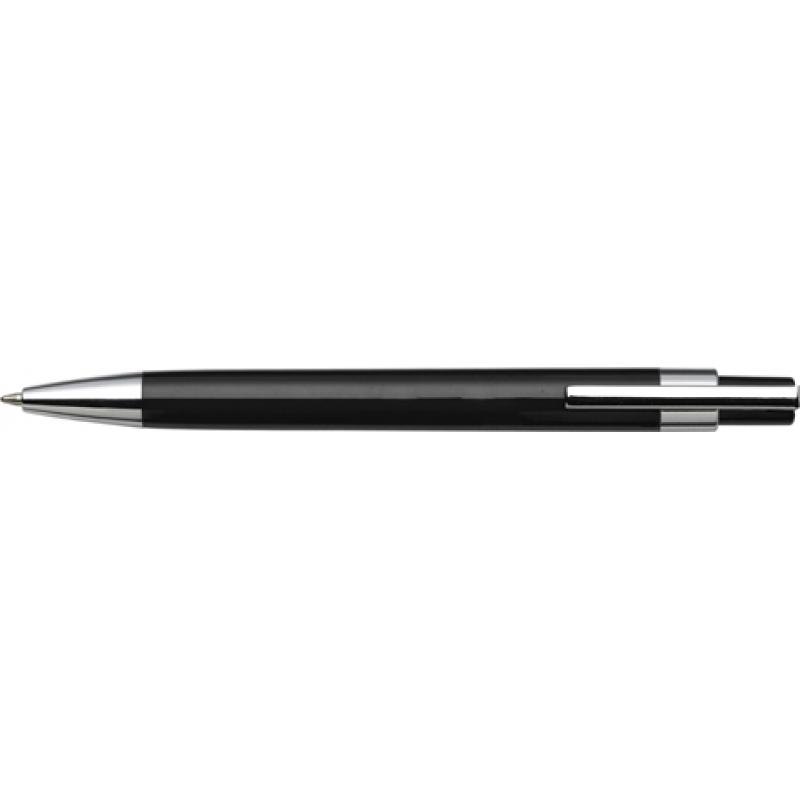 Image of Plastic ballpen with black ink.